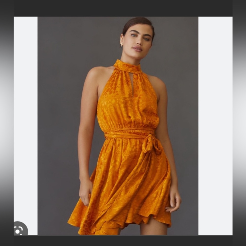 Halter neck mini dress